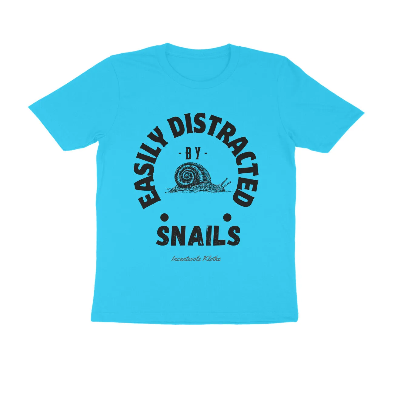 Male Round Neck Half Sleeves - Easily Distracted by Snails T-shirt