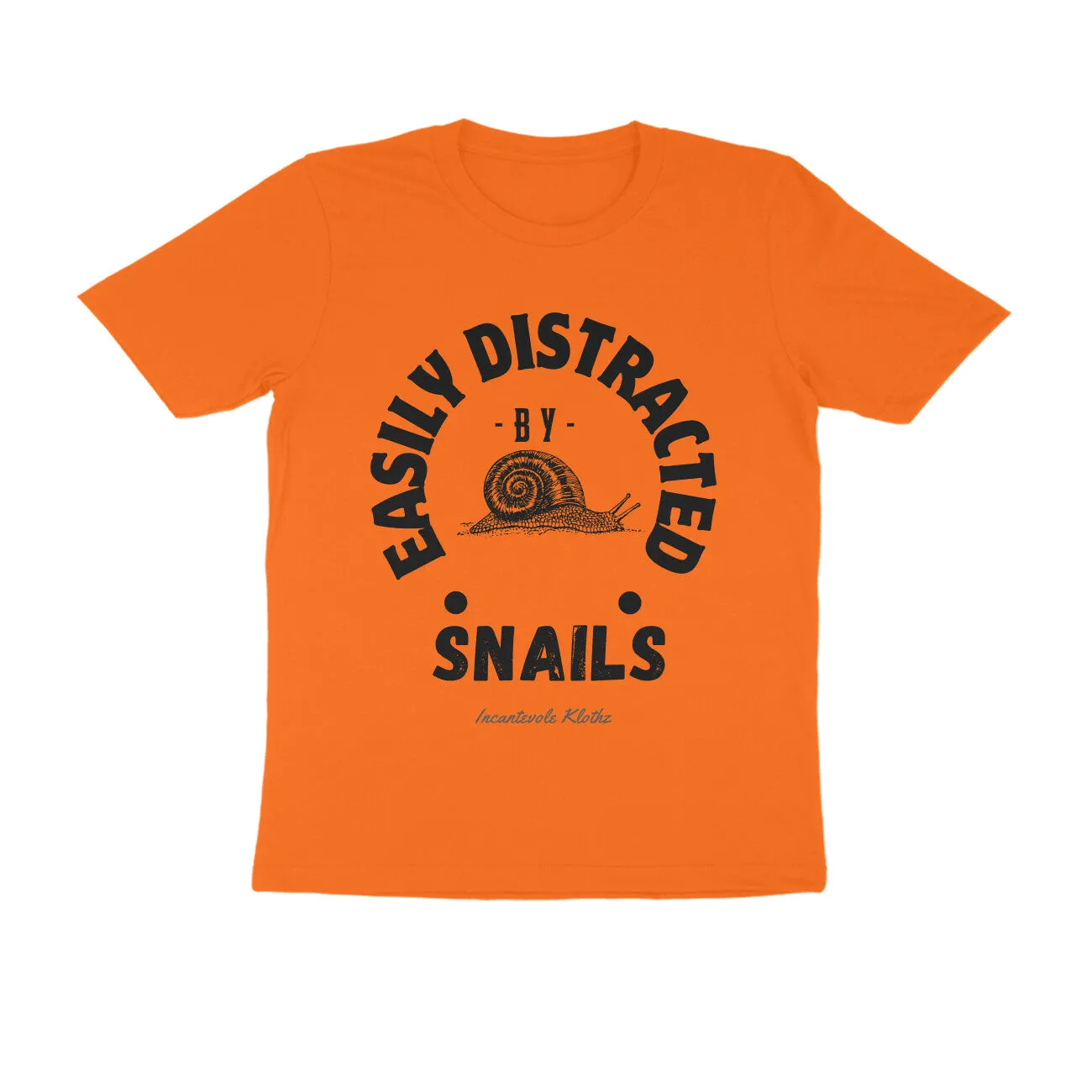 Male Round Neck Half Sleeves - Easily Distracted by Snails T-shirt