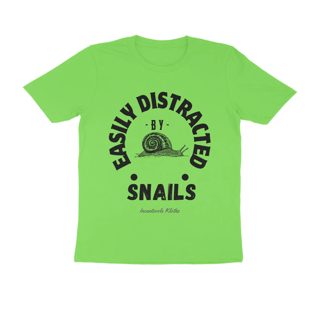 Male Round Neck Half Sleeves - Easily Distracted by Snails T-shirt