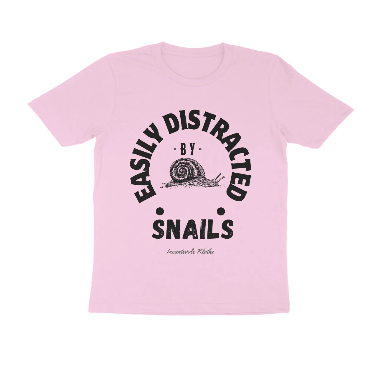 Male Round Neck Half Sleeves - Easily Distracted by Snails T-shirt