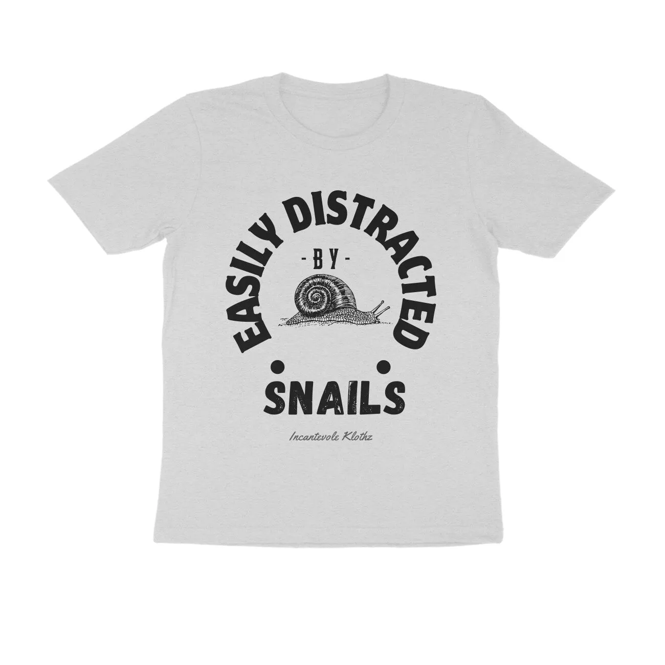 Male Round Neck Half Sleeves - Easily Distracted by Snails T-shirt