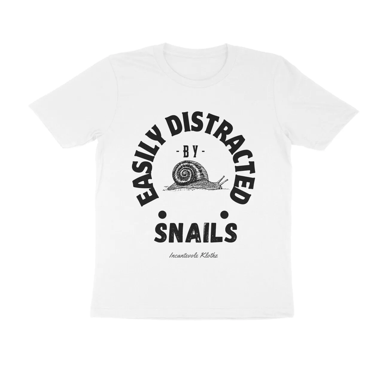 Male Round Neck Half Sleeves - Easily Distracted by Snails T-shirt