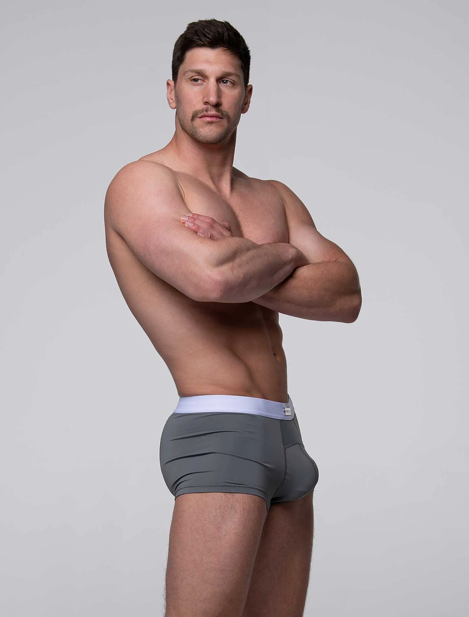 Mens Curved Mesh Boxers - Grey