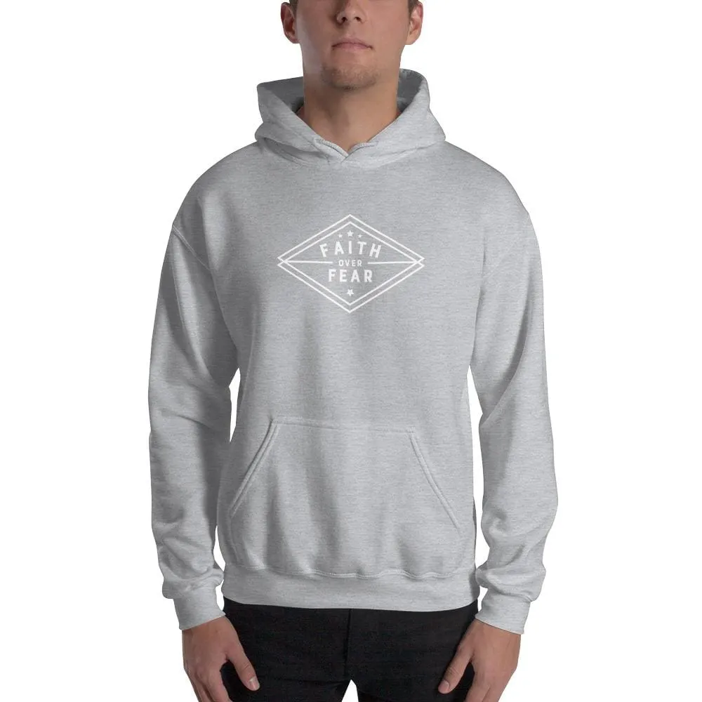 Men's Faith over Fear Diamond Christian Hoodie Sweatshirt