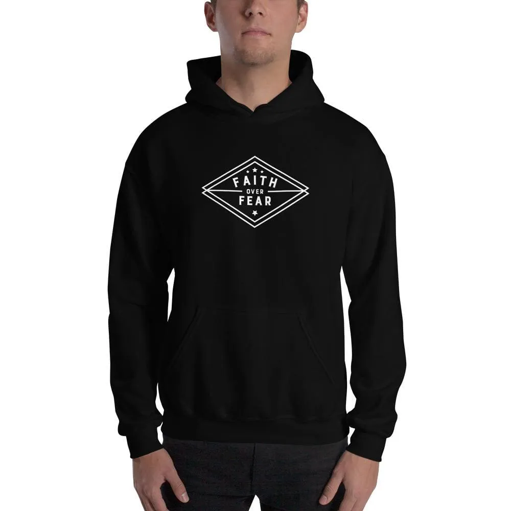 Men's Faith over Fear Diamond Christian Hoodie Sweatshirt