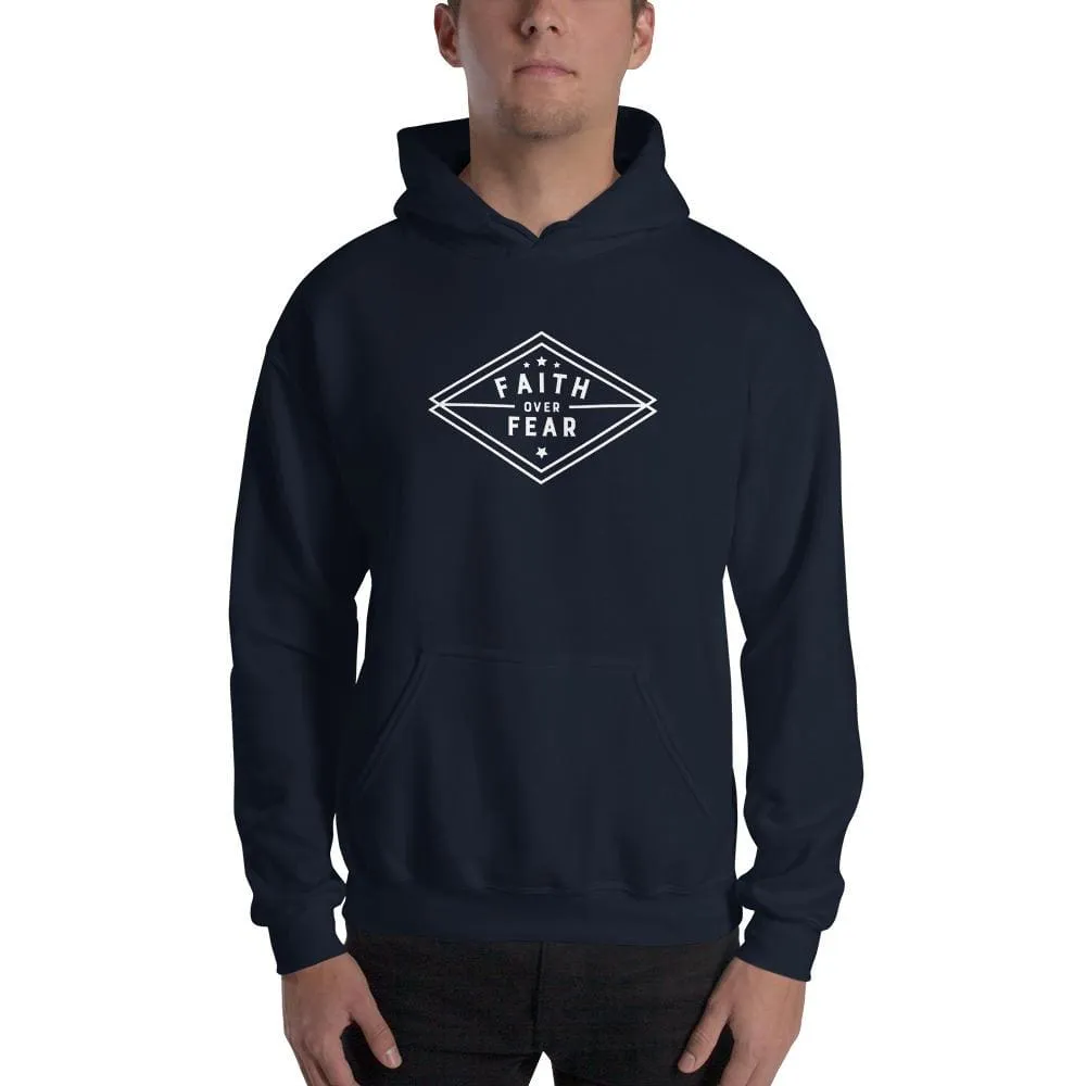 Men's Faith over Fear Diamond Christian Hoodie Sweatshirt