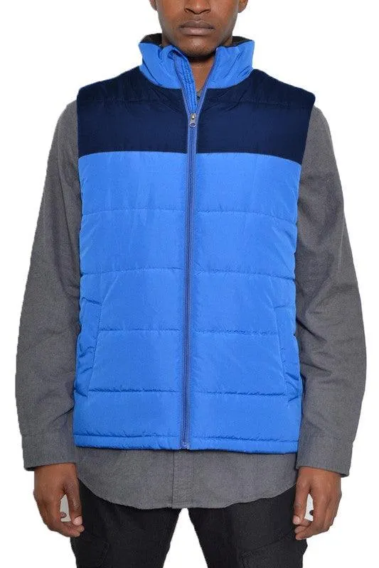 Mens Sleeveless Padded Winter Two Tone Vests