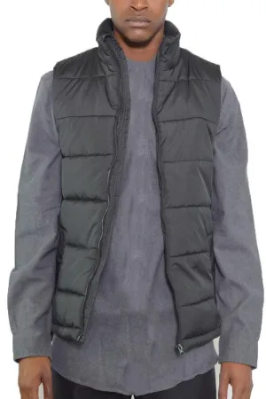 Mens Solid and Two Tone Padded Winter Vests