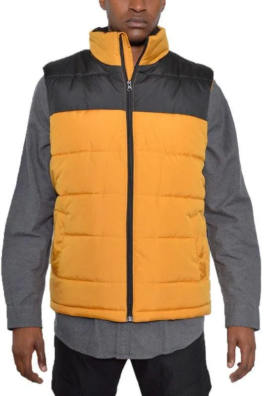 Mens Solid and Two Tone Padded Winter Vests