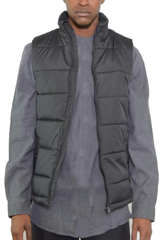 Mens Solid and Two Tone Padded Winter Vests