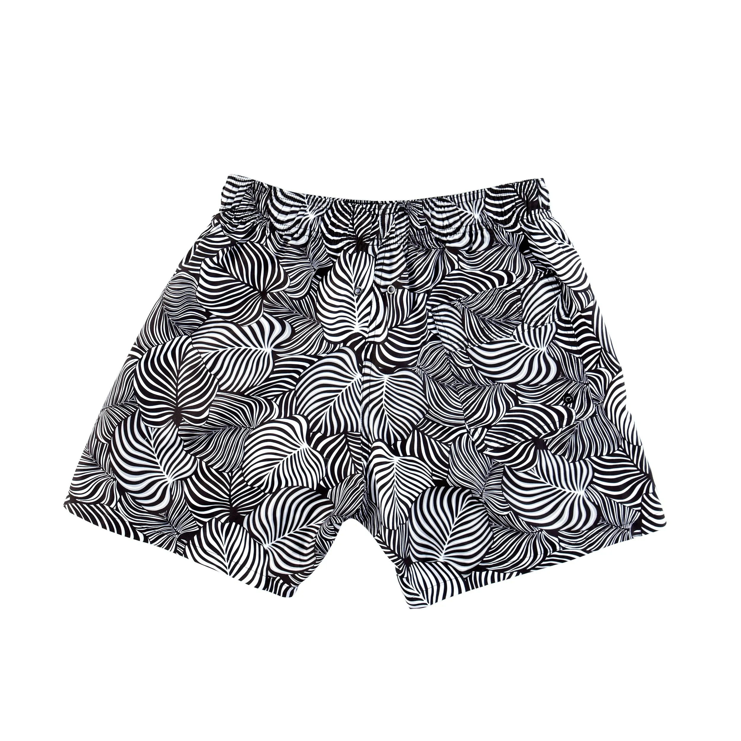 MEN'S SWIM SHORTS BLACK AND WHITE