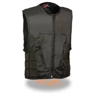 Milwaukee Leather SH1458 Men's Black Textile SWAT Style Biker Vest with Armor