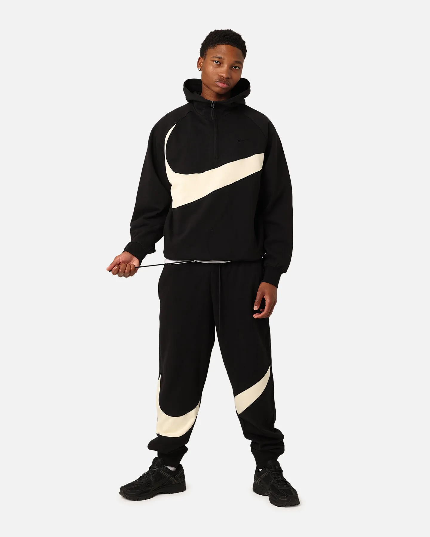 Nike Swoosh Fleece Track Pants Black/Coconut Milk