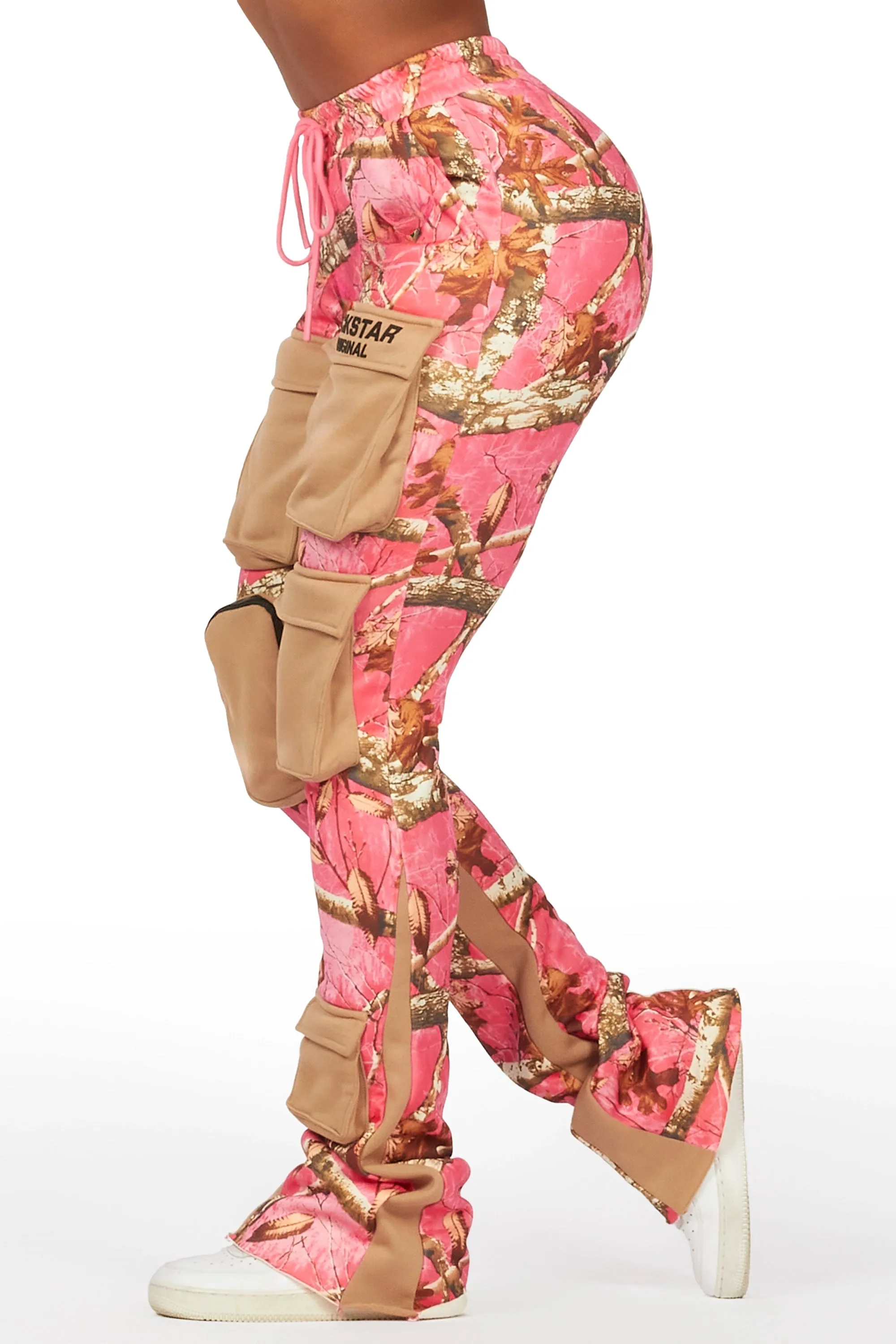 Norika Pink Tree Camo Stacked Track Pant