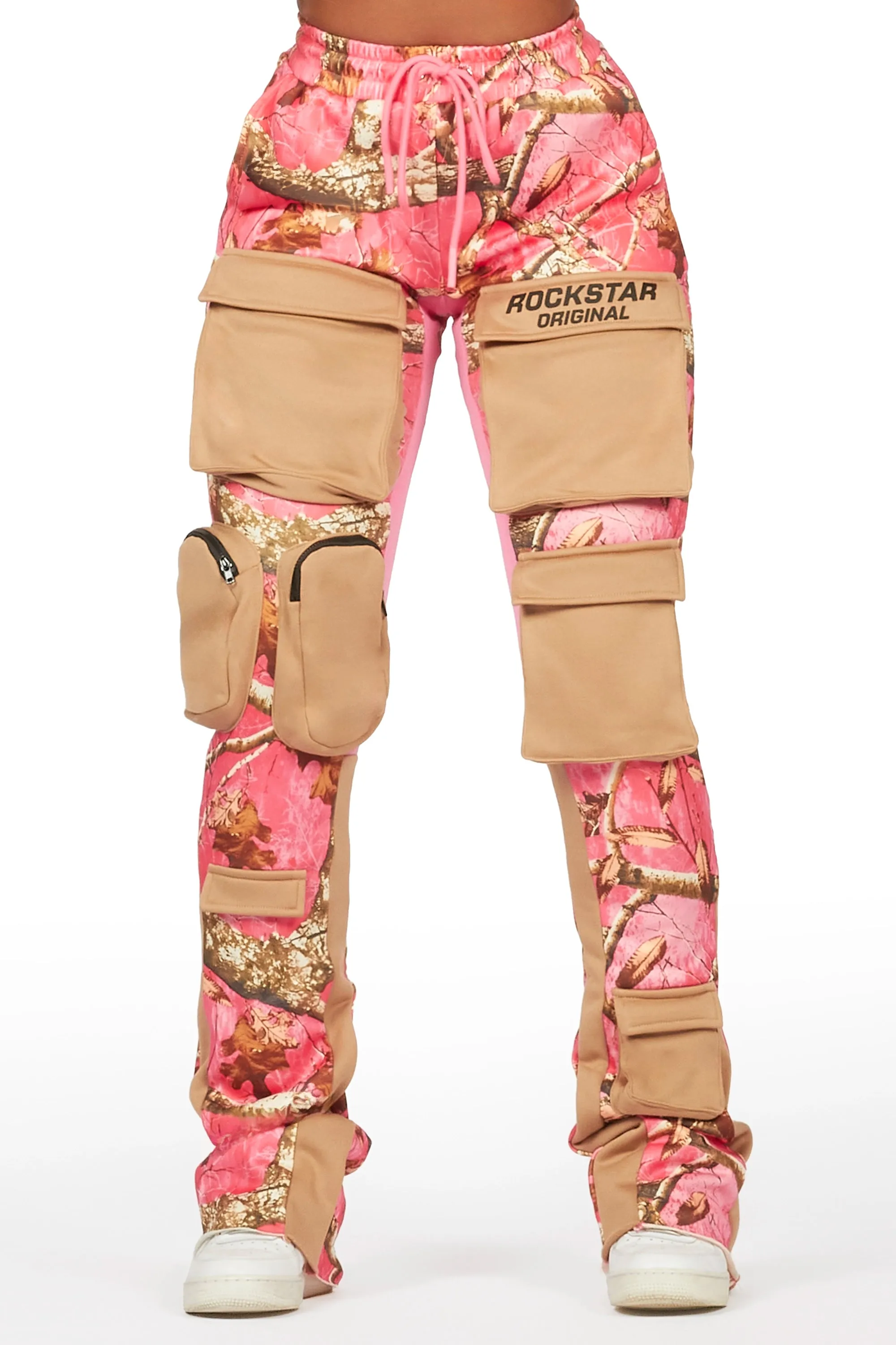 Norika Pink Tree Camo Stacked Track Pant