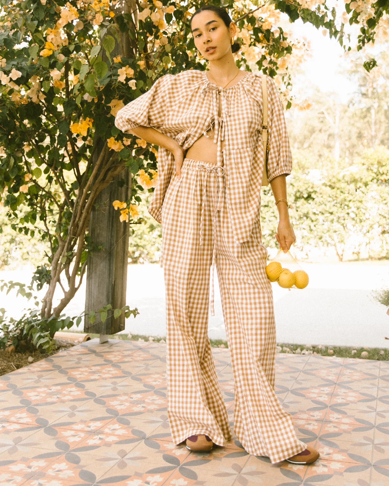 Posey Pants | Caramel Gingham