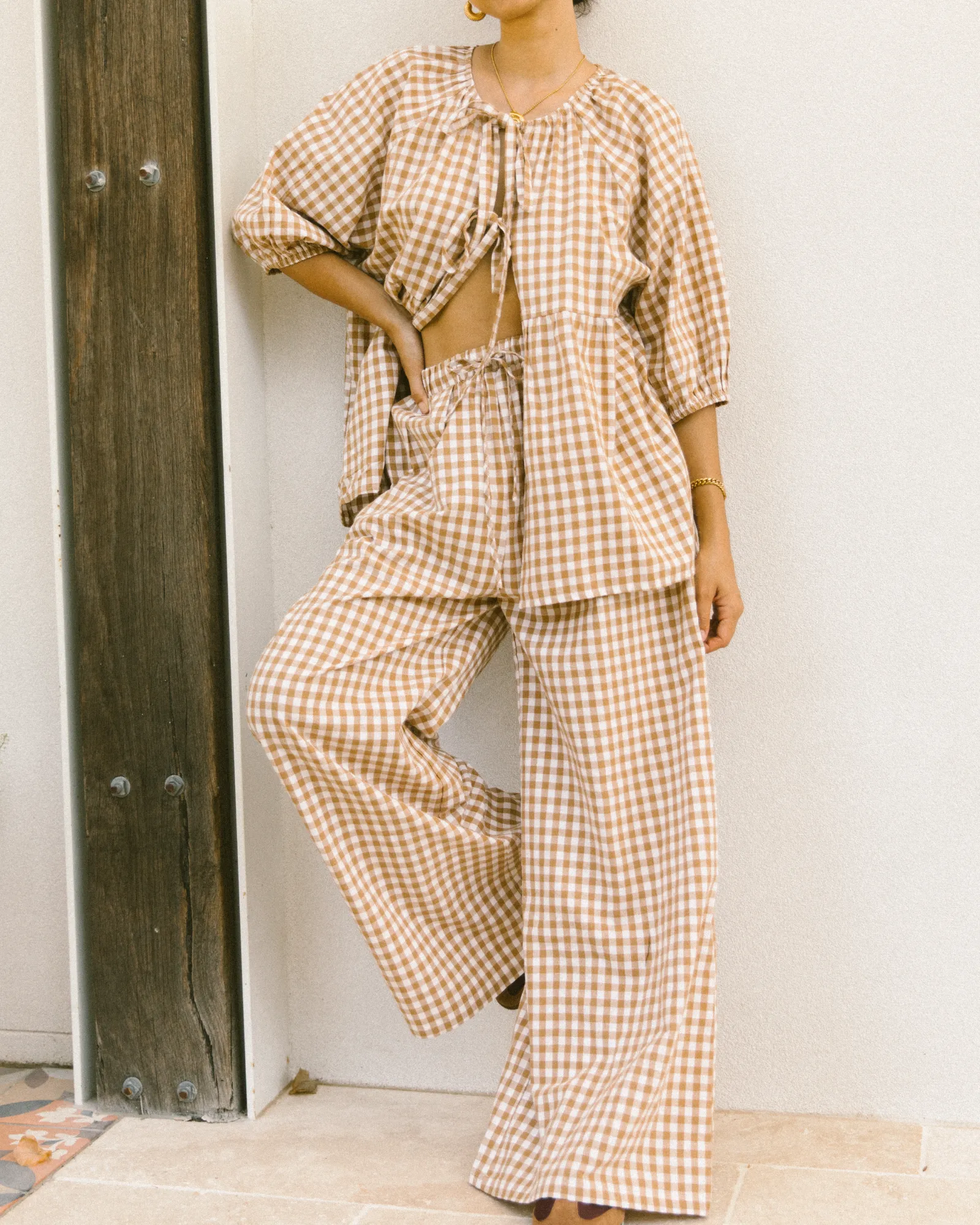 Posey Pants | Caramel Gingham