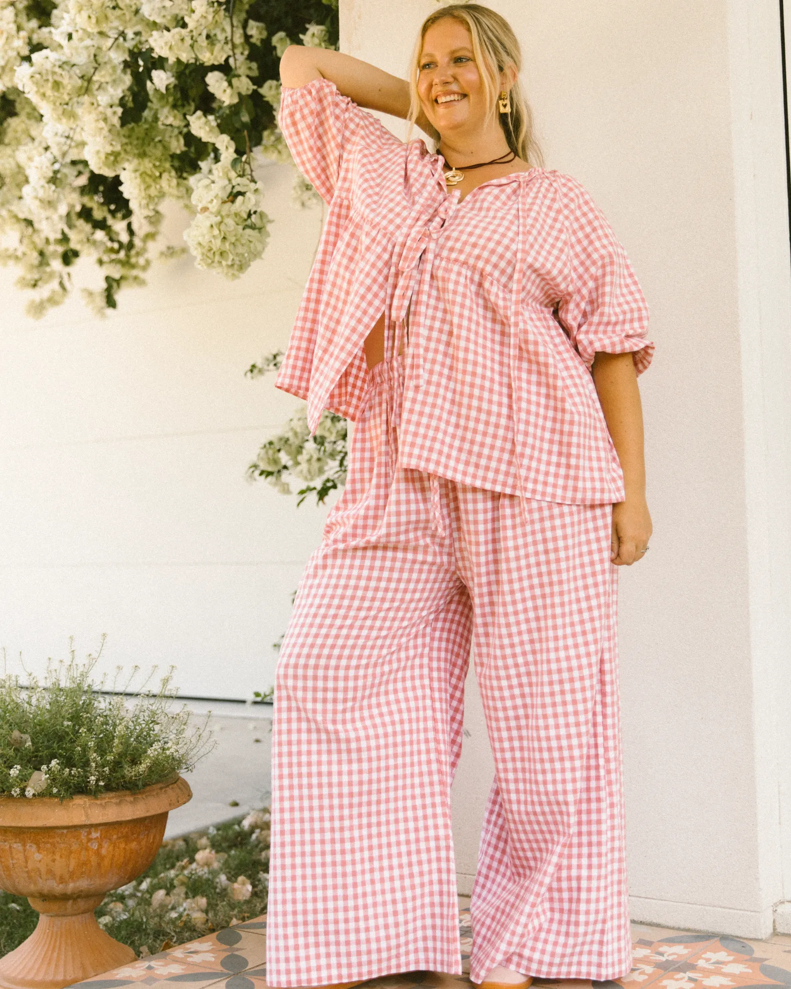 Posey Pants | Pink Gingham