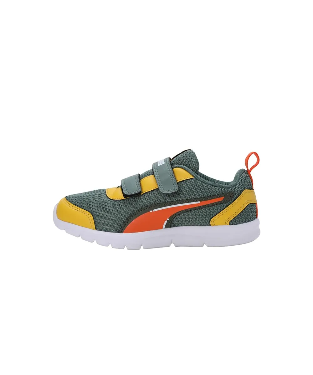 Puma Unisex-Kid Racer PS V1 Eucalyptus-Rickie Orange-Yellow Sizzle Sneaker - 2 UK (38882404)