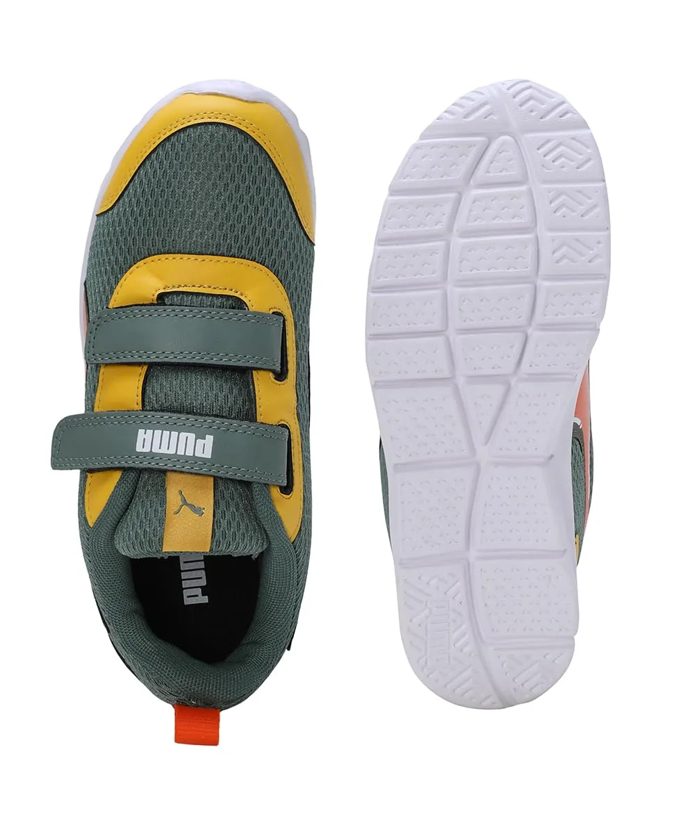 Puma Unisex-Kid Racer PS V1 Eucalyptus-Rickie Orange-Yellow Sizzle Sneaker - 2 UK (38882404)