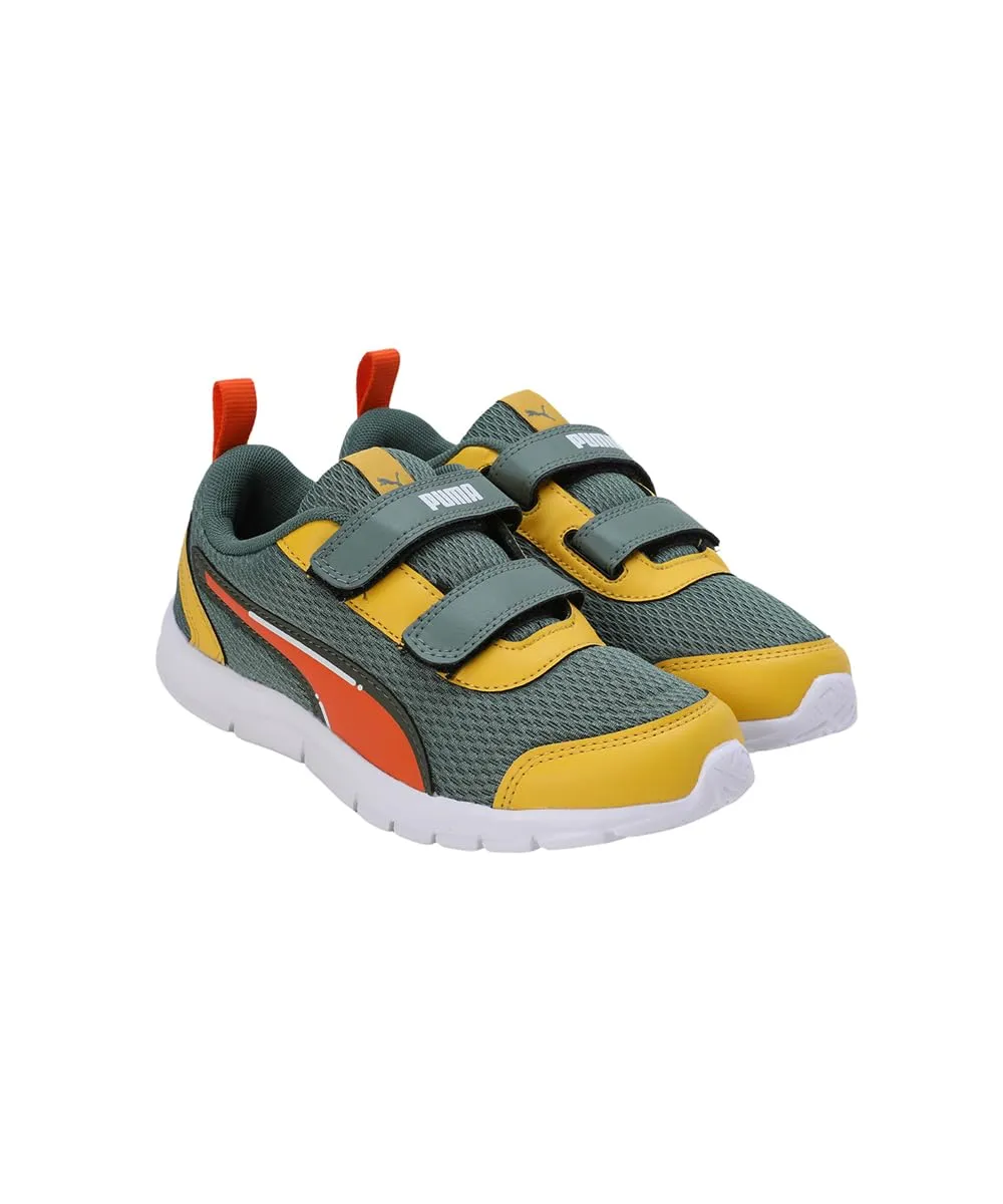 Puma Unisex-Kid Racer PS V1 Eucalyptus-Rickie Orange-Yellow Sizzle Sneaker - 2 UK (38882404)