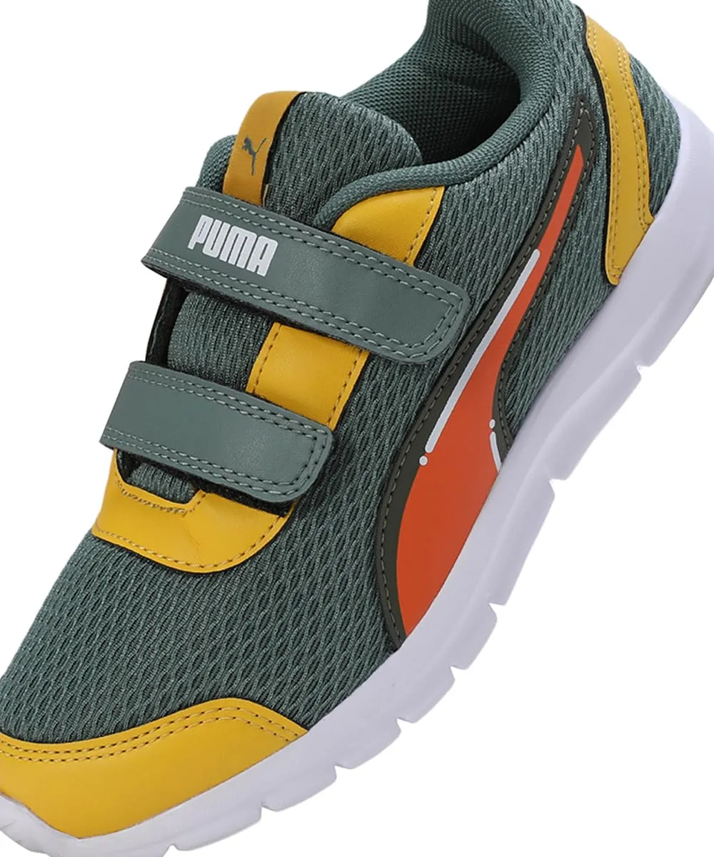 Puma Unisex-Kid Racer PS V1 Eucalyptus-Rickie Orange-Yellow Sizzle Sneaker - 2 UK (38882404)