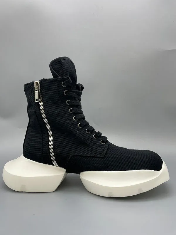 Rick Owens Black High-Top Platform Sneakers