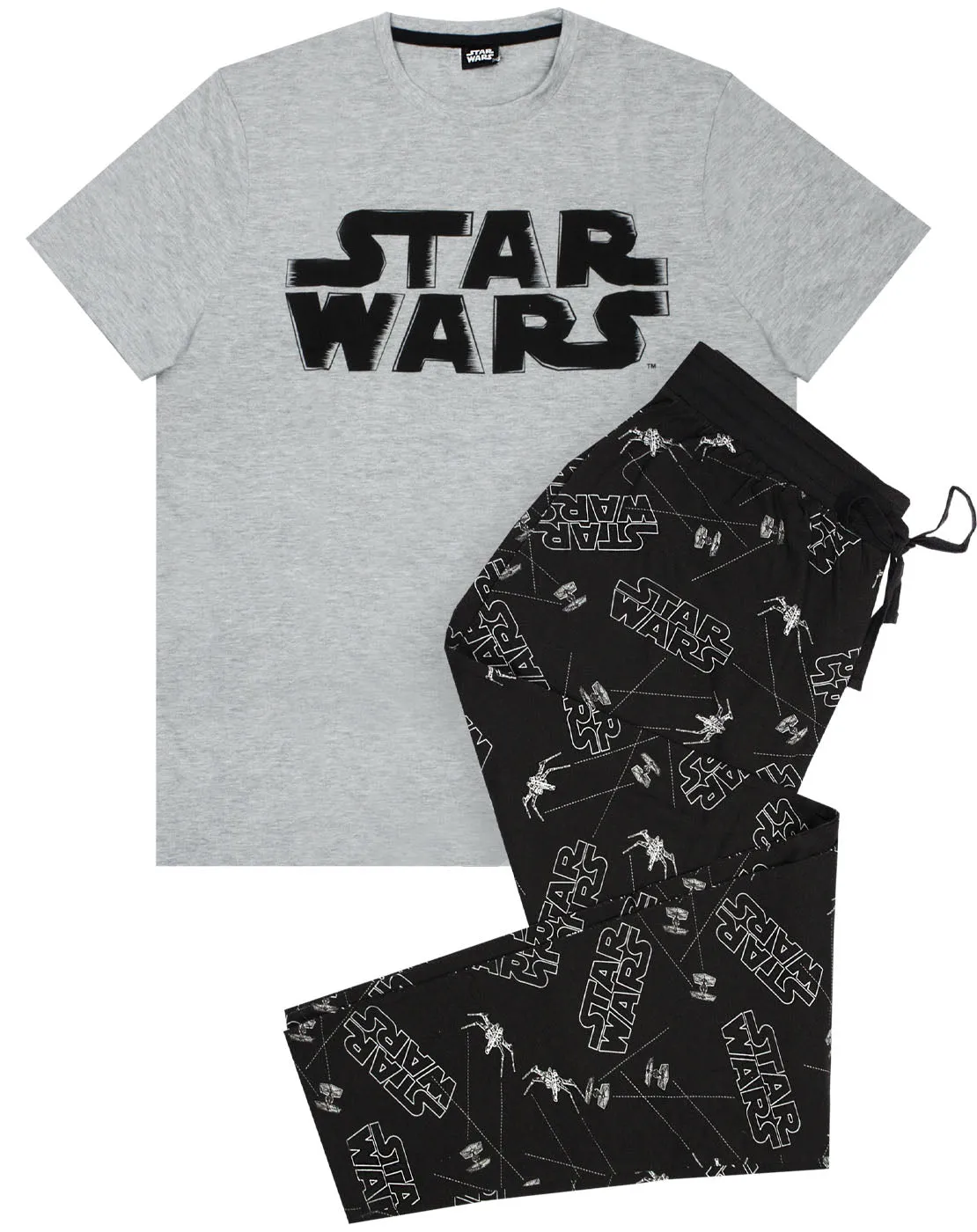 Star Wars Distressed Logo Men's Loungepants & T-Shirt Pyjama Set