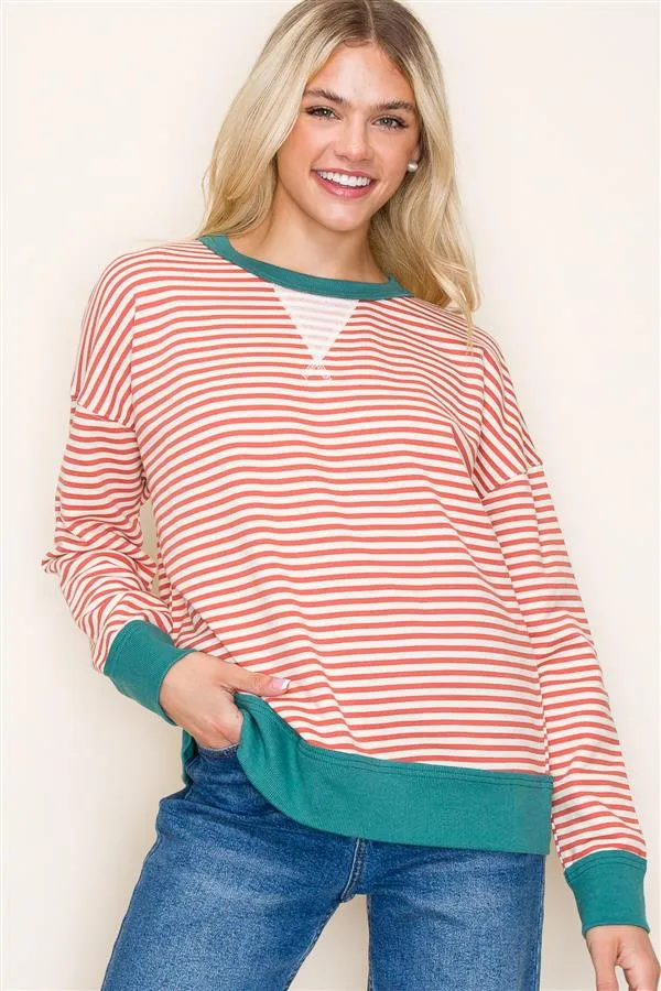 Striped Terry Pullovers - 2 Colors!