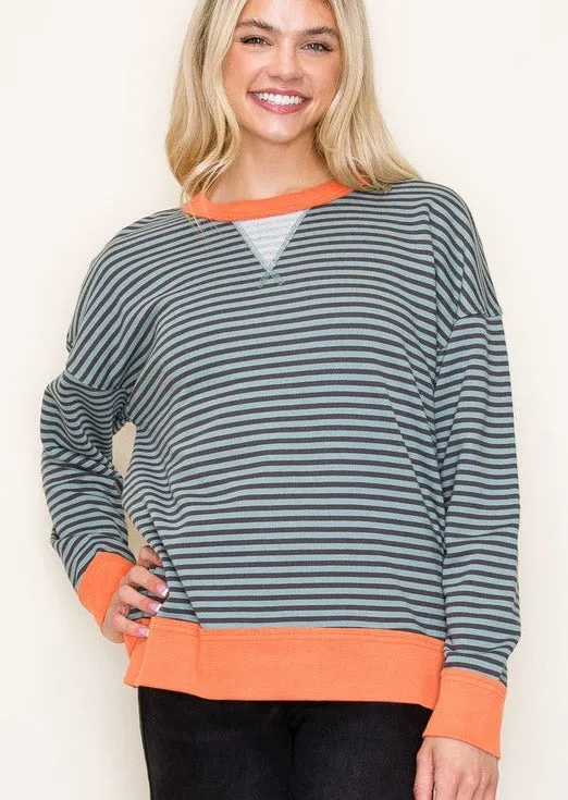 Striped Terry Pullovers - 2 Colors!