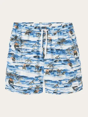 Swim shorts with elastic waist AOP - AOP