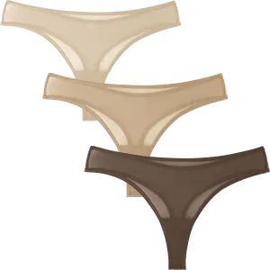 The Julie Everyday Sheer Mesh Neutral Color Thong Bundle (L - 2XL)