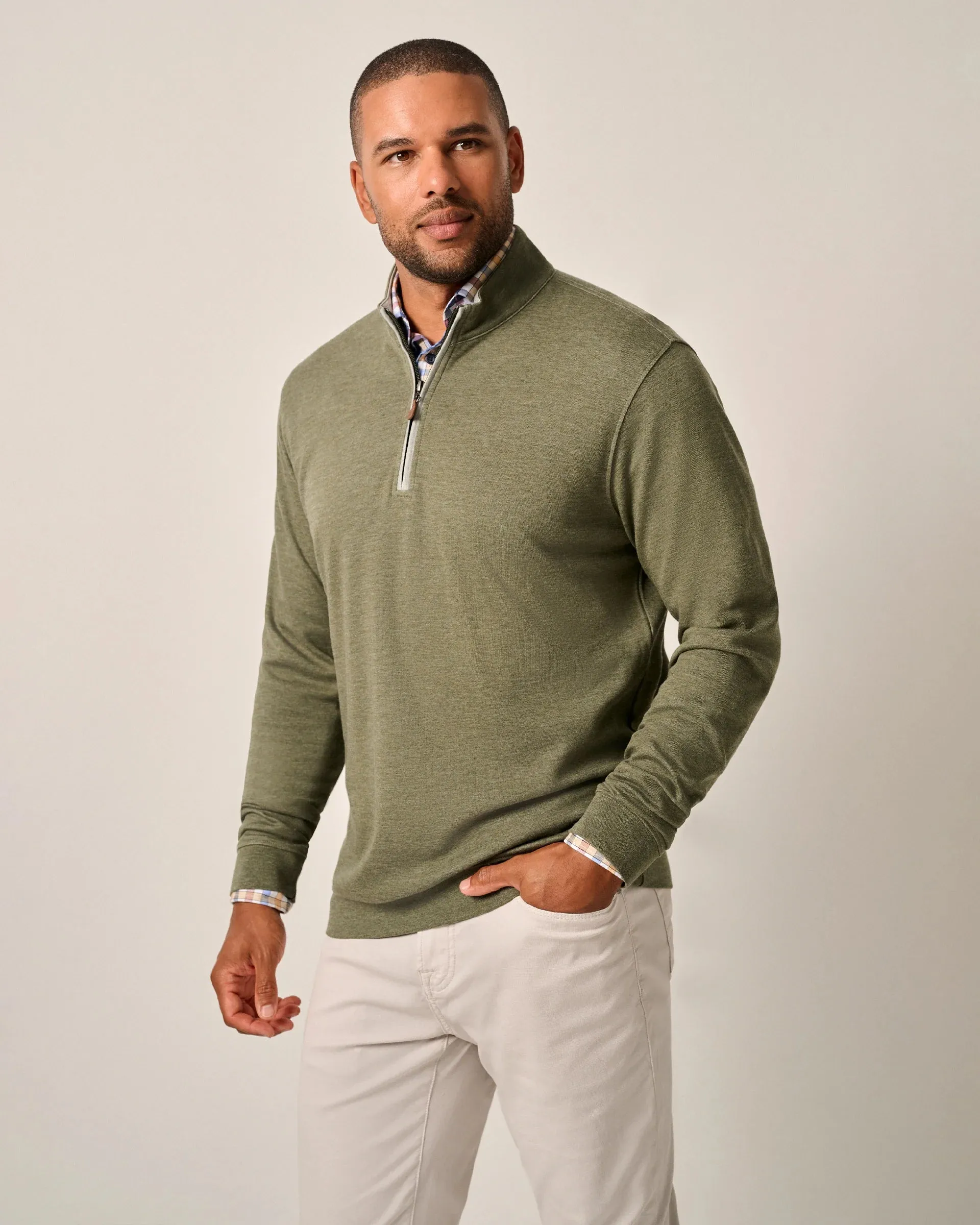 The Sully 1/4 Zip Pullover in Sequoia by Johnnie-O