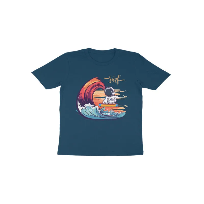 Toddlers Round Neck Half Sleeves - Astronaut Surf T-shirt