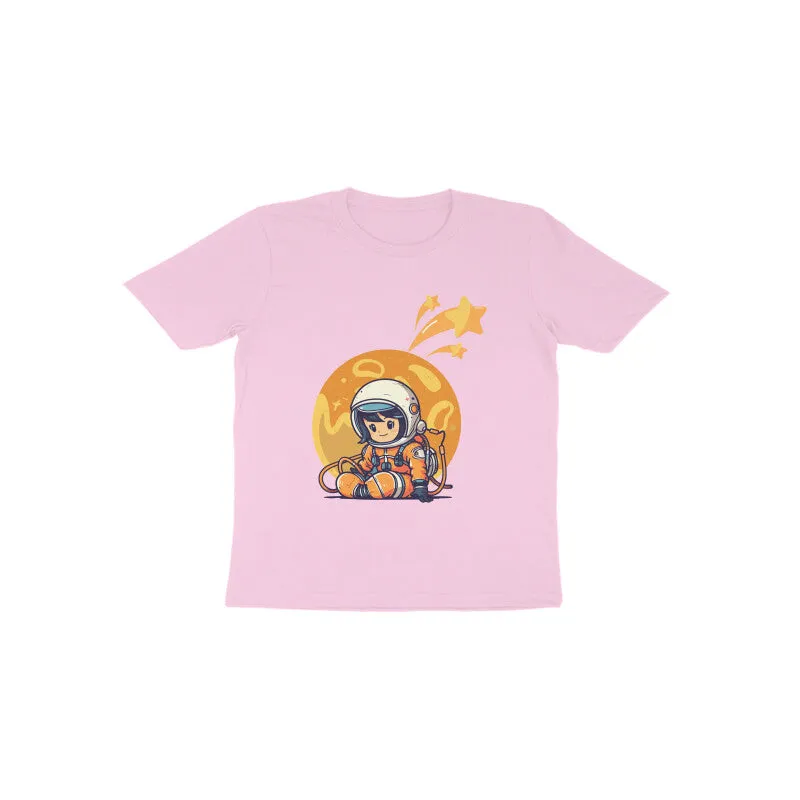 Toddlers Round Neck Half Sleeves - Cute Astronaut T-shirt