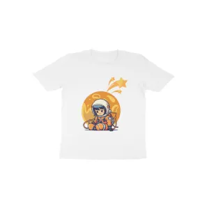 Toddlers Round Neck Half Sleeves - Cute Astronaut T-shirt