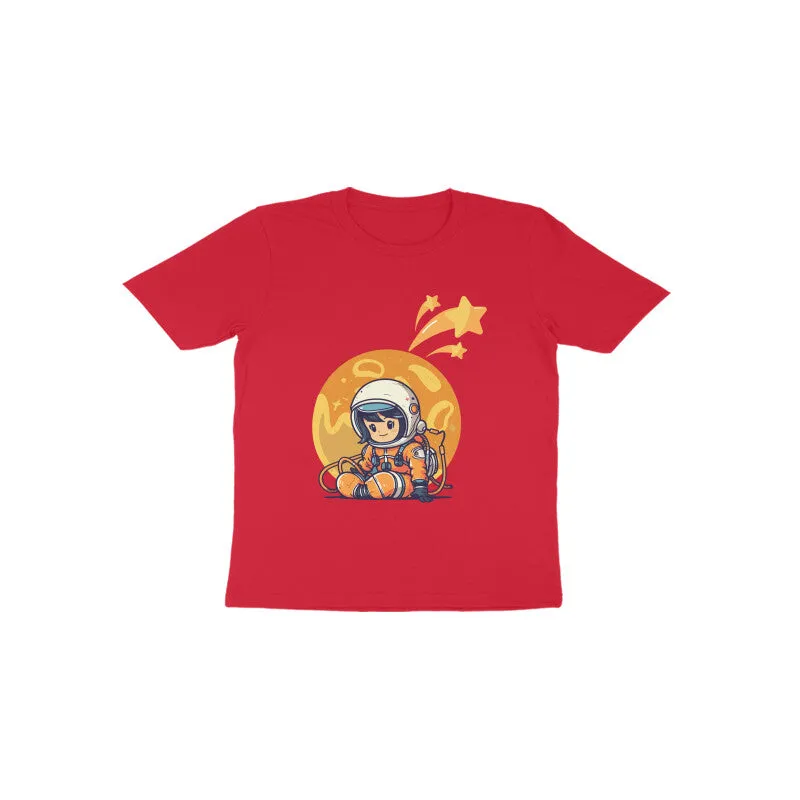 Toddlers Round Neck Half Sleeves - Cute Astronaut T-shirt