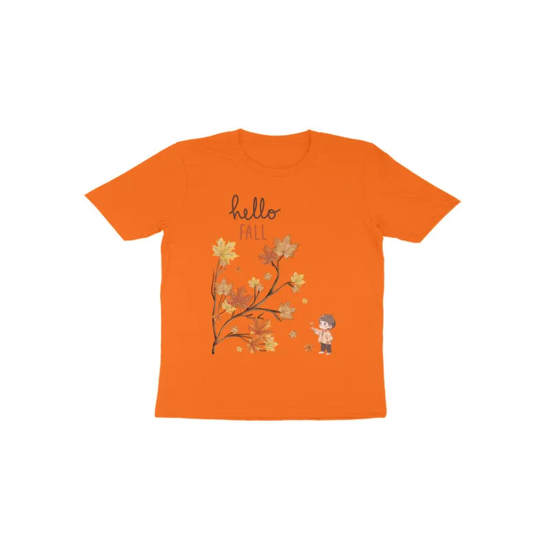 Toddlers Round Neck Half Sleeves - Hello Fall T-shirt