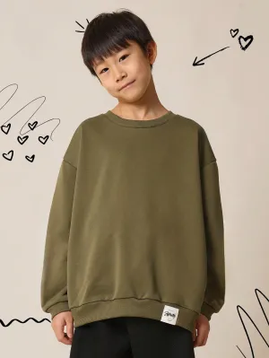 Tween Boys Relaxed Oversized Crew Neck Sweatshirt