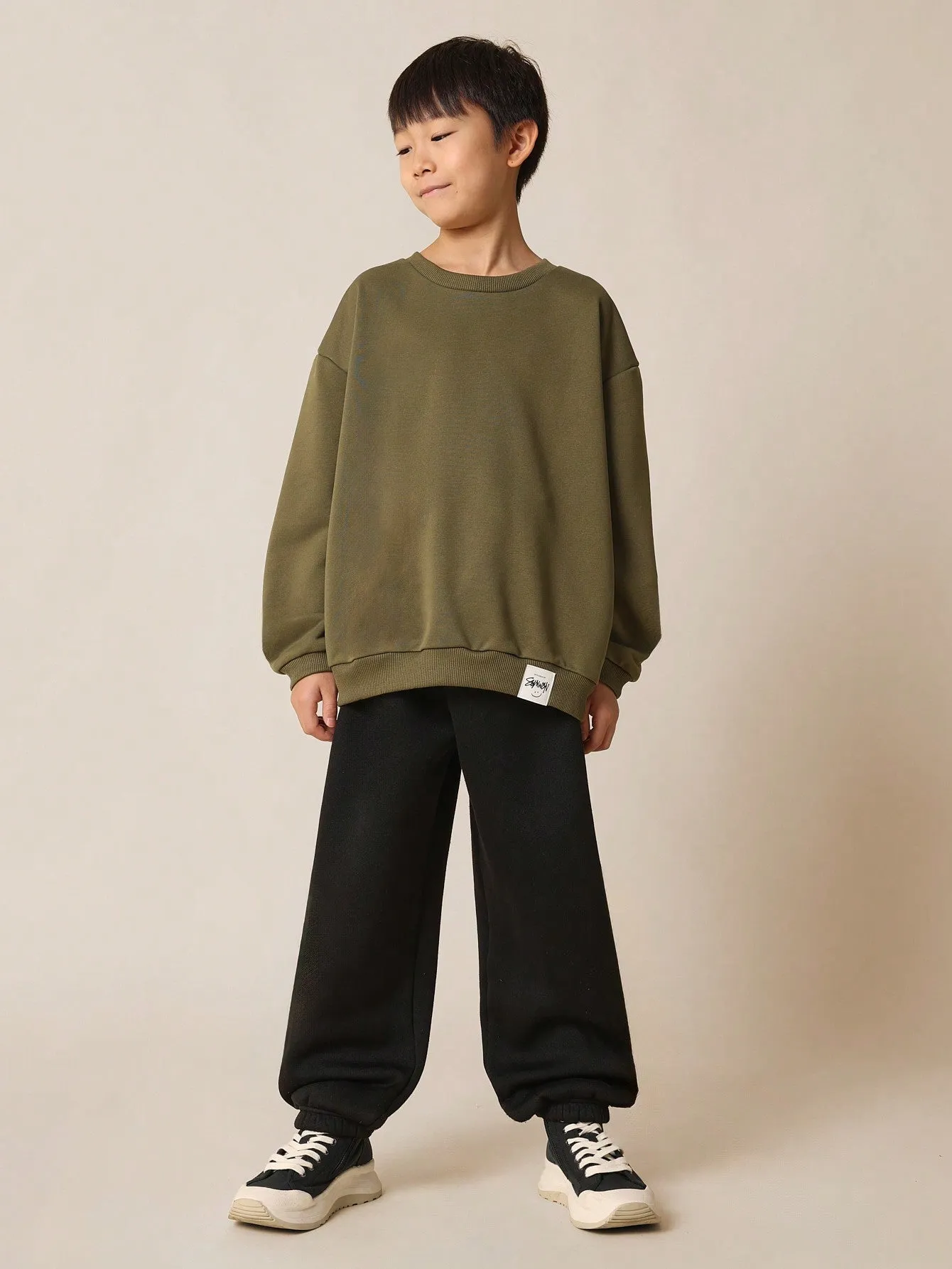 Tween Boys Relaxed Oversized Crew Neck Sweatshirt