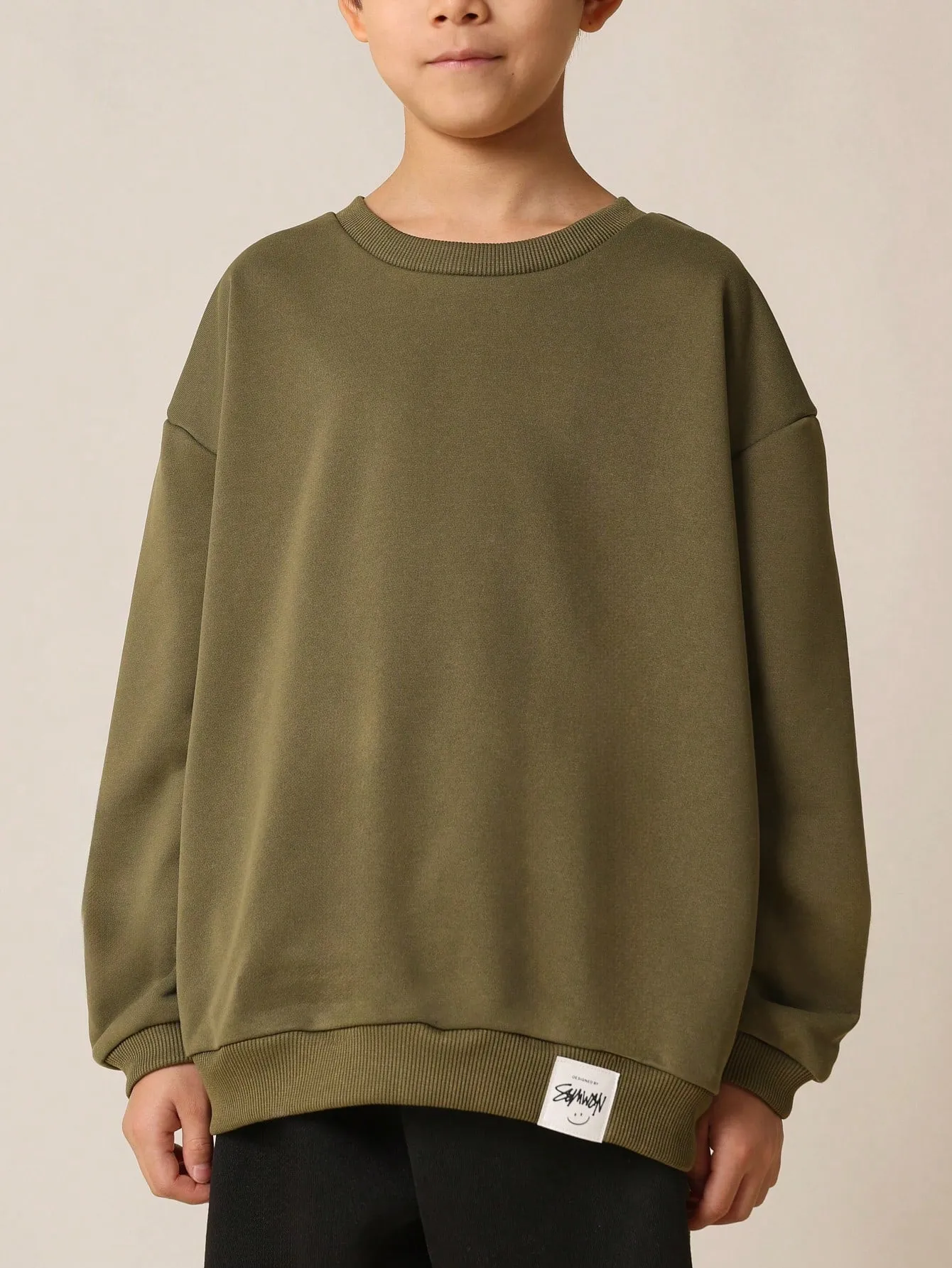 Tween Boys Relaxed Oversized Crew Neck Sweatshirt