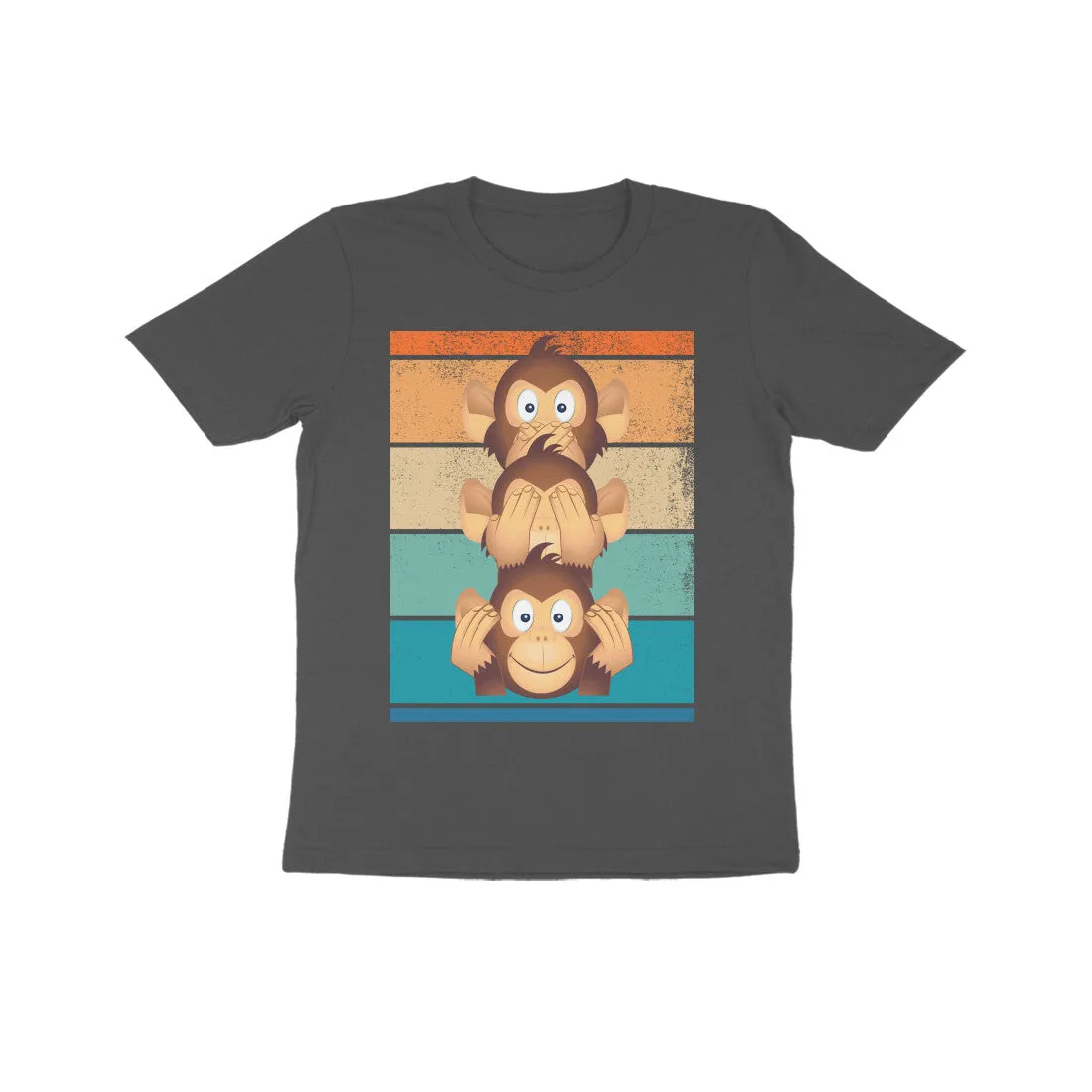 Unisex Kids Round Neck Half Sleeve - Adorable Monkey T-shirt