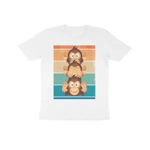 Unisex Kids Round Neck Half Sleeve - Adorable Monkey T-shirt