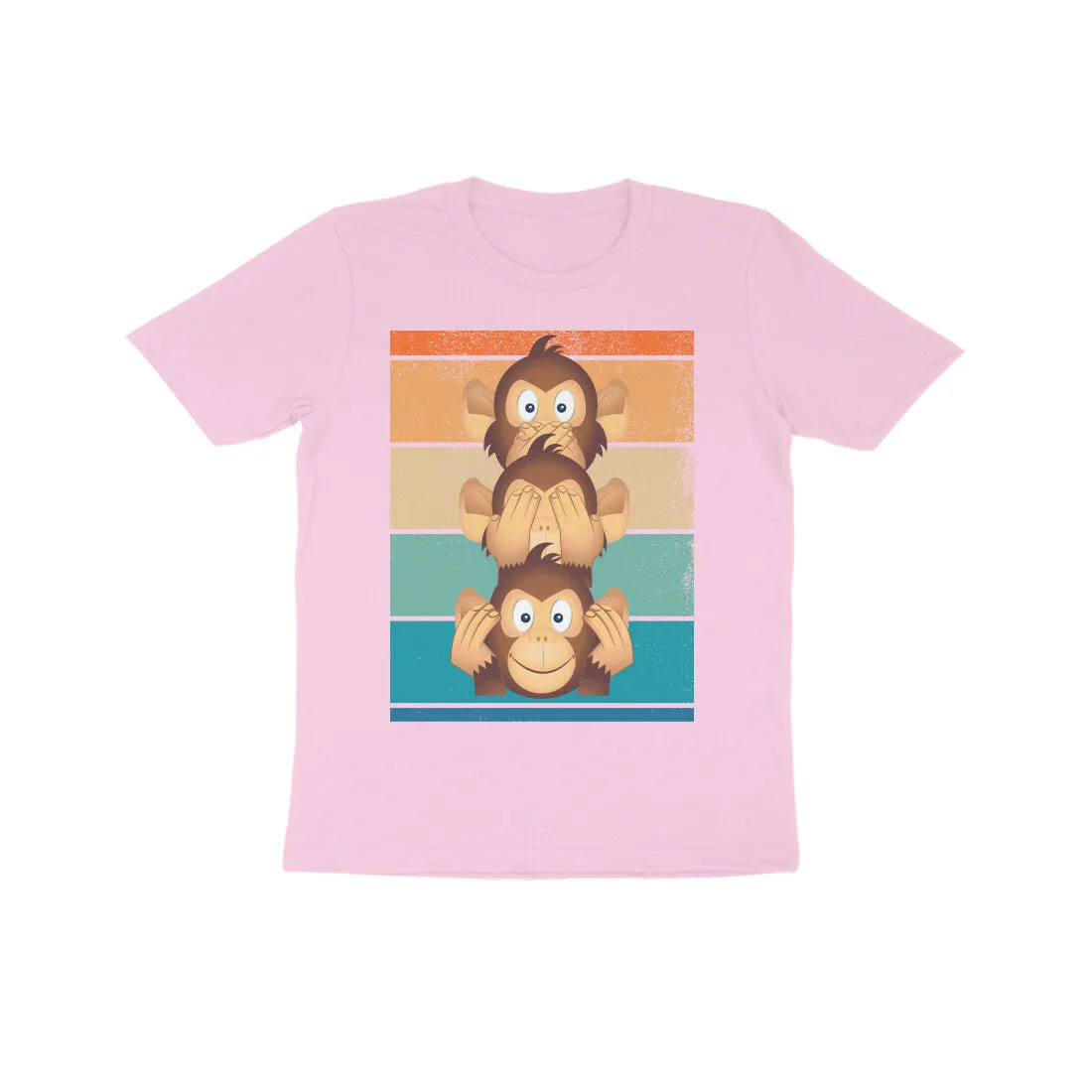 Unisex Kids Round Neck Half Sleeve - Adorable Monkey T-shirt