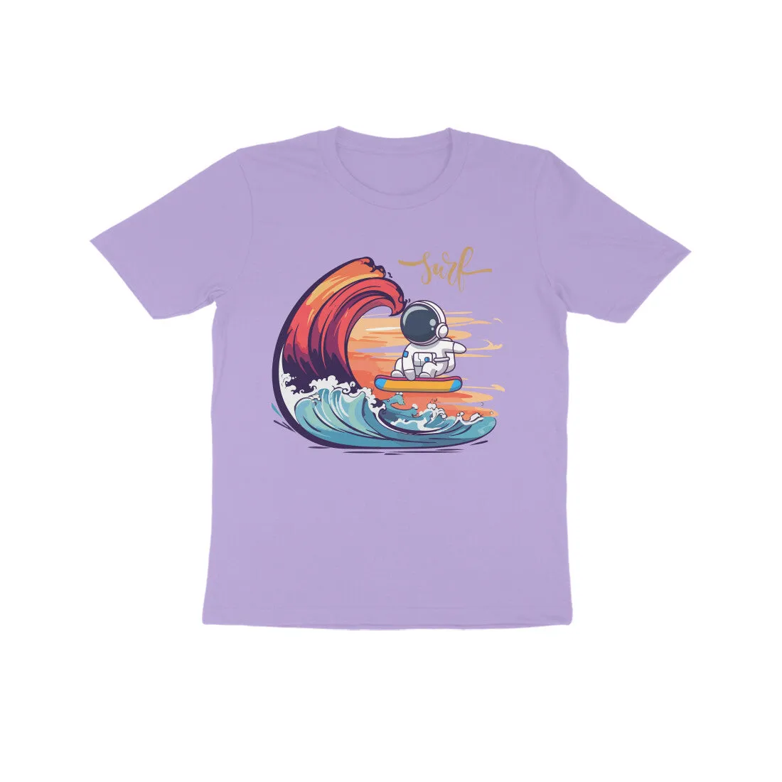 Unisex Kids Round Neck Half Sleeve - Astronaut Surf T-shirt