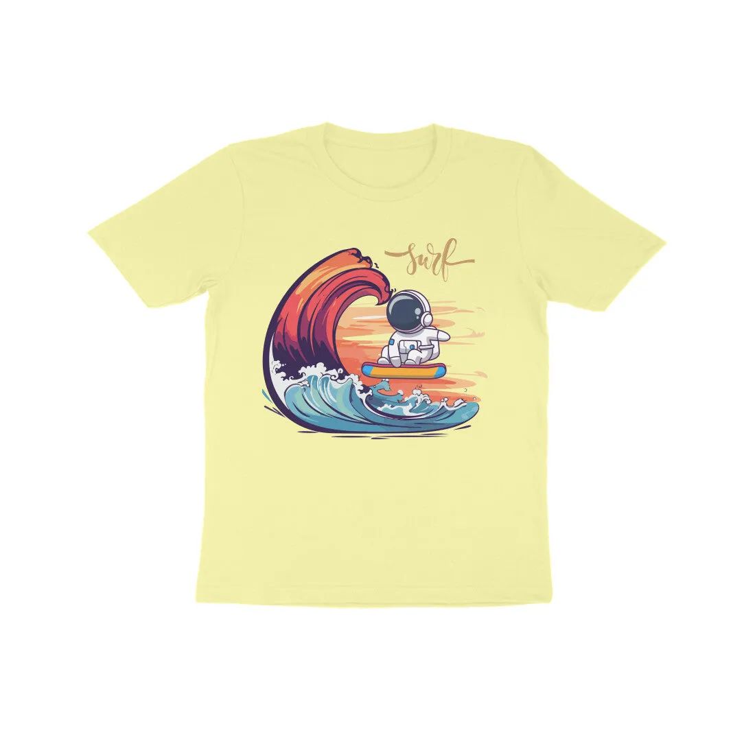 Unisex Kids Round Neck Half Sleeve - Astronaut Surf T-shirt