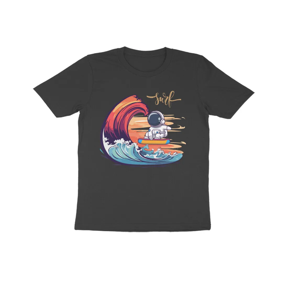 Unisex Kids Round Neck Half Sleeve - Astronaut Surf T-shirt