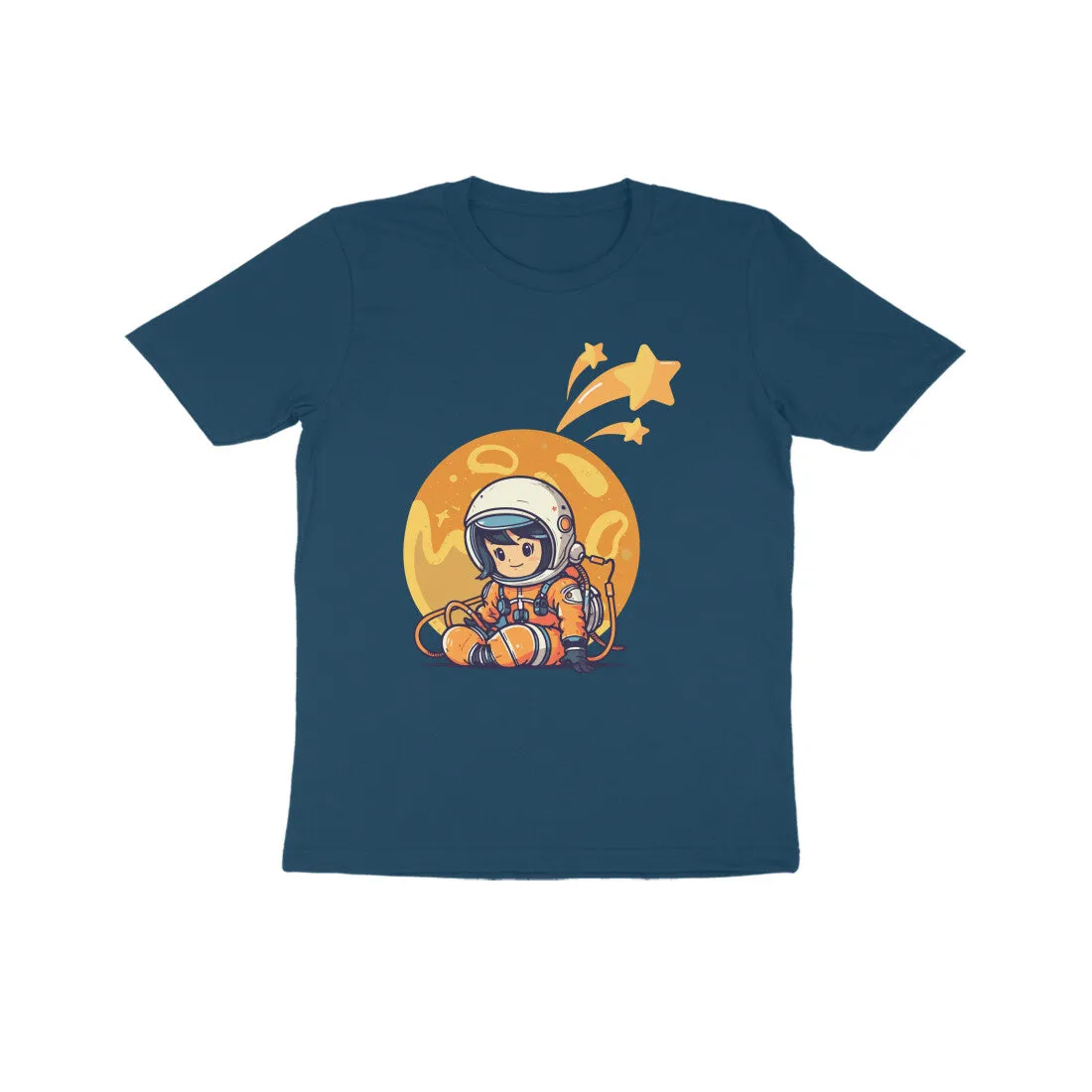 Unisex Kids Round Neck Half Sleeve - Cute Astronaut T-shirt