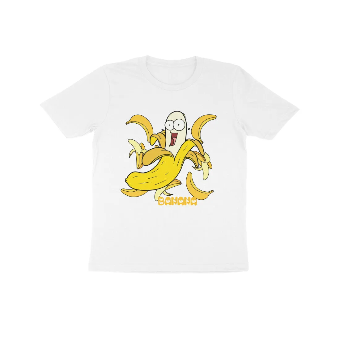 Unisex Kids Round Neck Half Sleeve - Cute Banana T-shirt