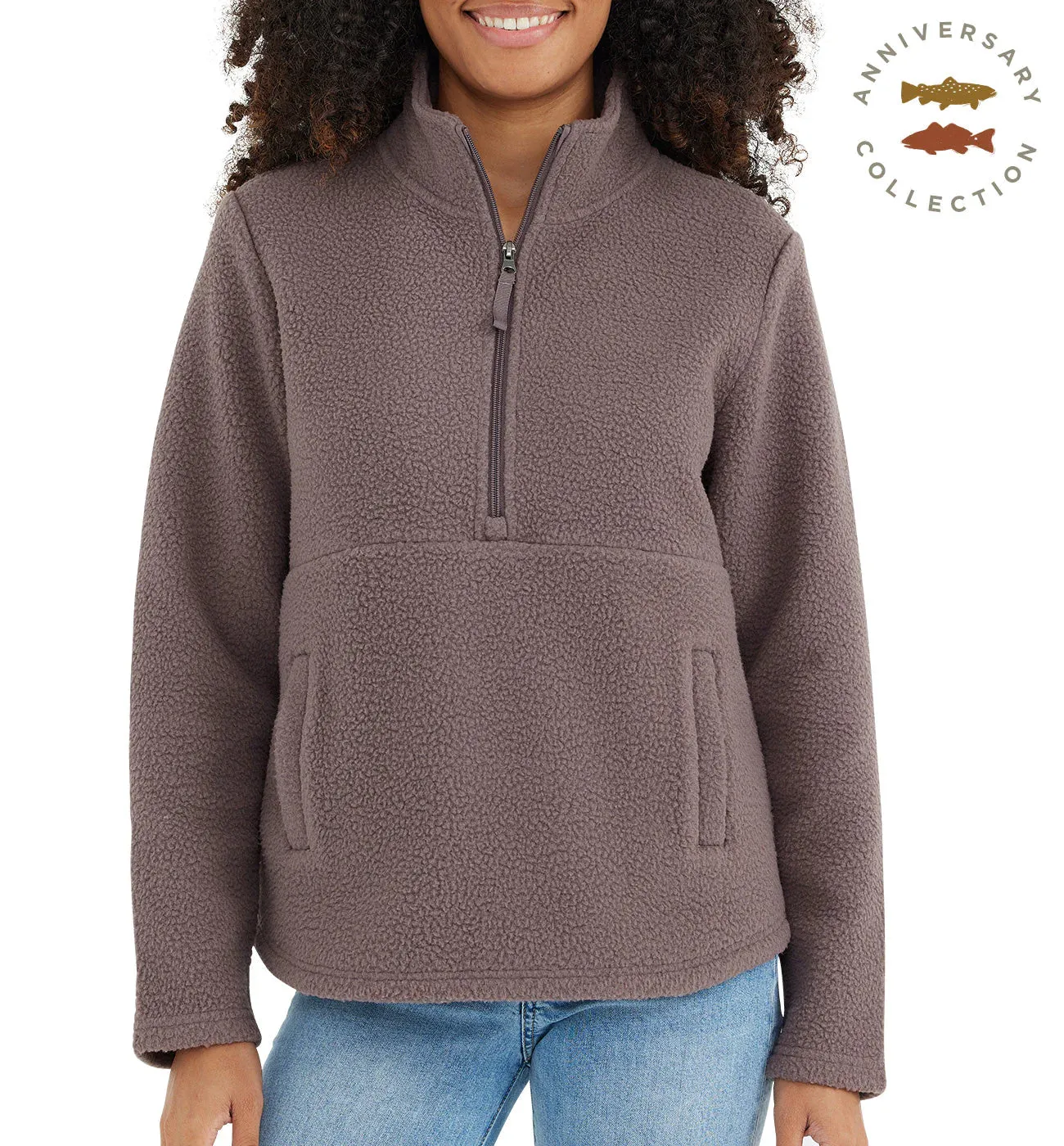 Women's Bamboo Sherpa Fleece Half Zip